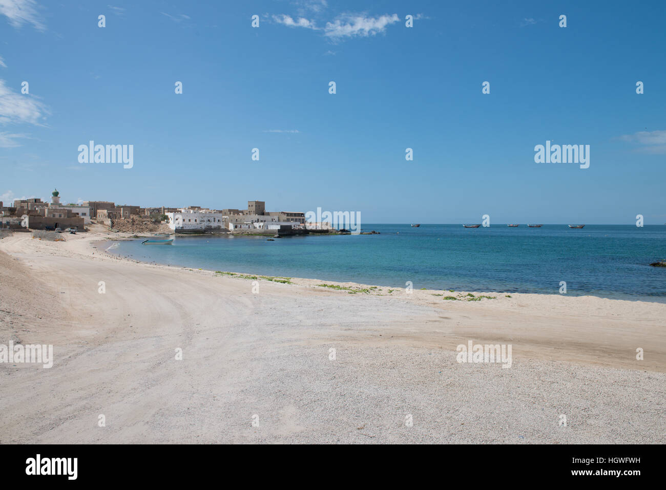 Coastal village, Gulf of Oman, Oman Stock Photo