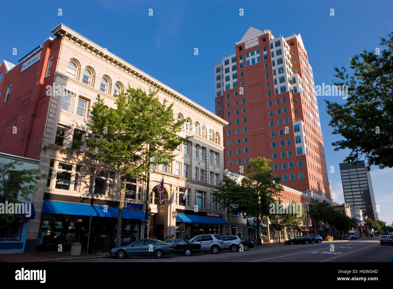 A street scene on Elm Street in Manchester, New Hampshire Stock Photo Alamy