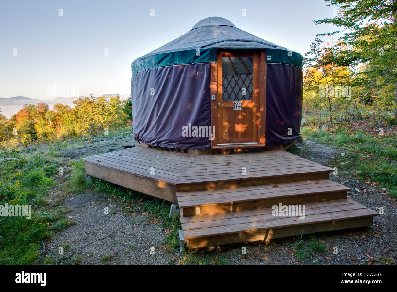 A yurt at Milan Hill State Park in Milan, New Hampshire Stock Photo Alamy