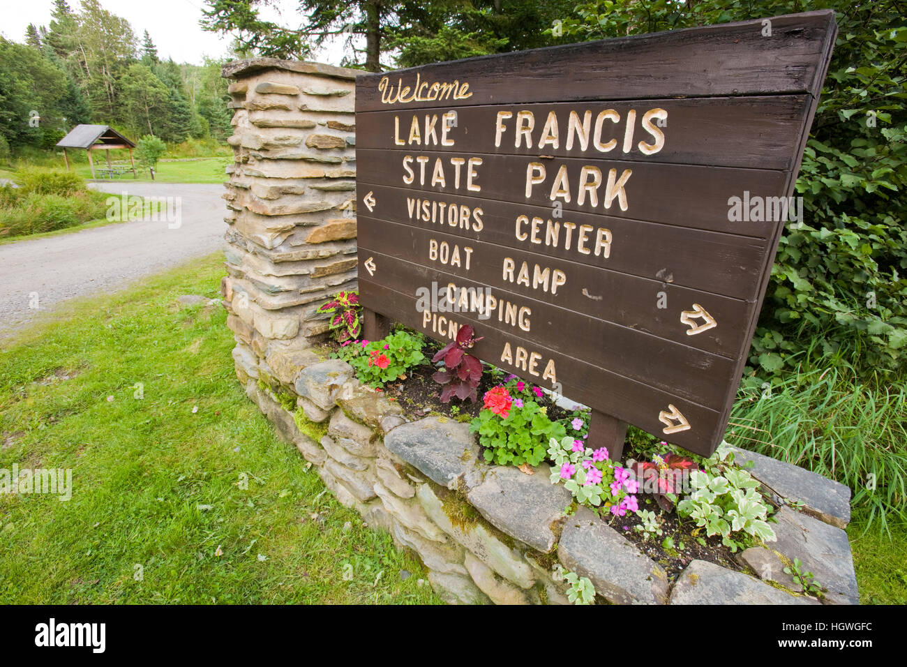 The Entrance To Lake Francis State Park In Pittsburg New Hampshire Stock Photo Alamy