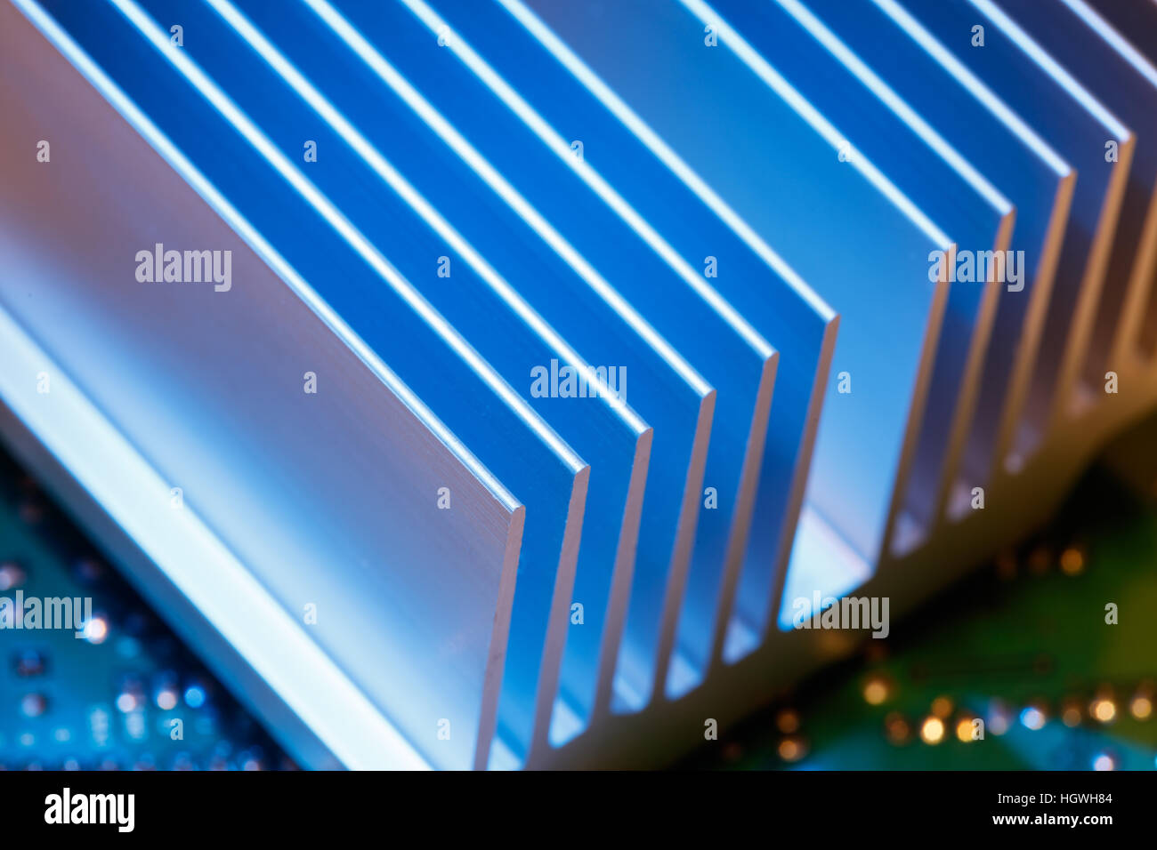 Close up of a chipset heatsink on motherboard Stock Photo Alamy