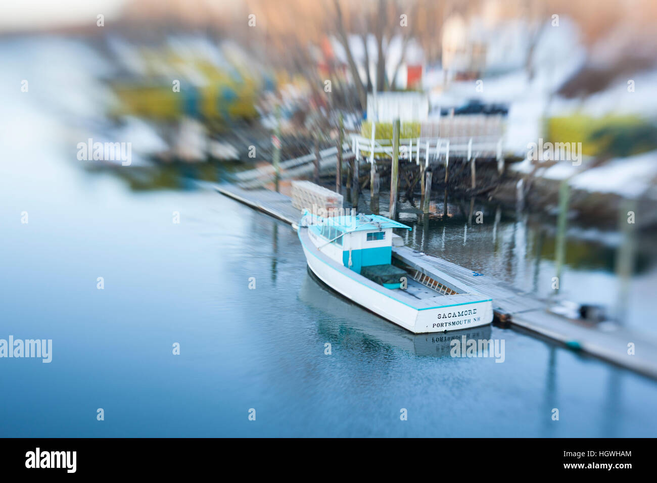 A lobster boat on Sagamore Creek in Portsmouth, New Hampshire. HDR