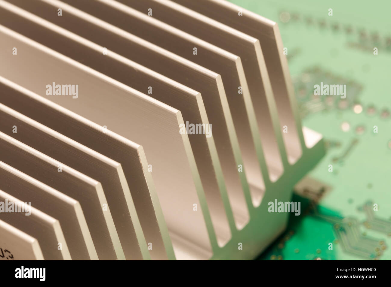 Close up of a chipset heatsink on motherboard Stock Photo Alamy