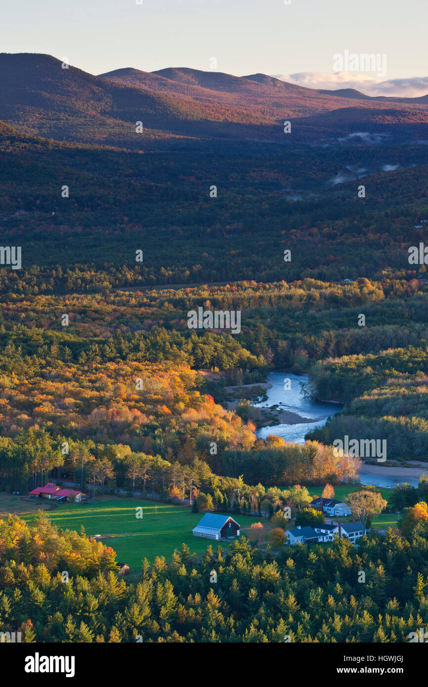 The Saco River and the Mount Washington Valley as seen from Cathedral