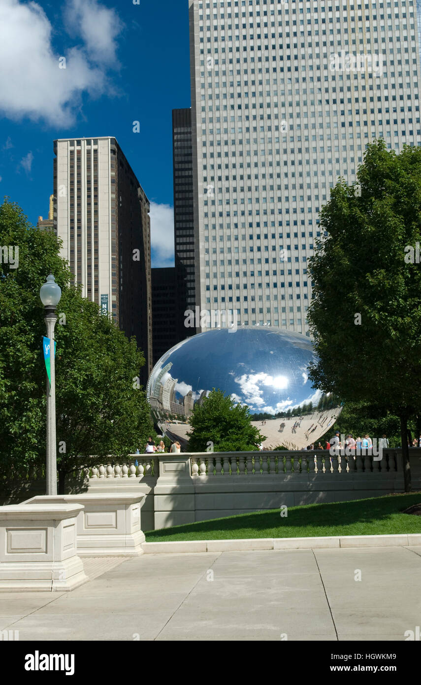 "Cloud Gate" (The Bean) sculpture in Millennium Park in downtown