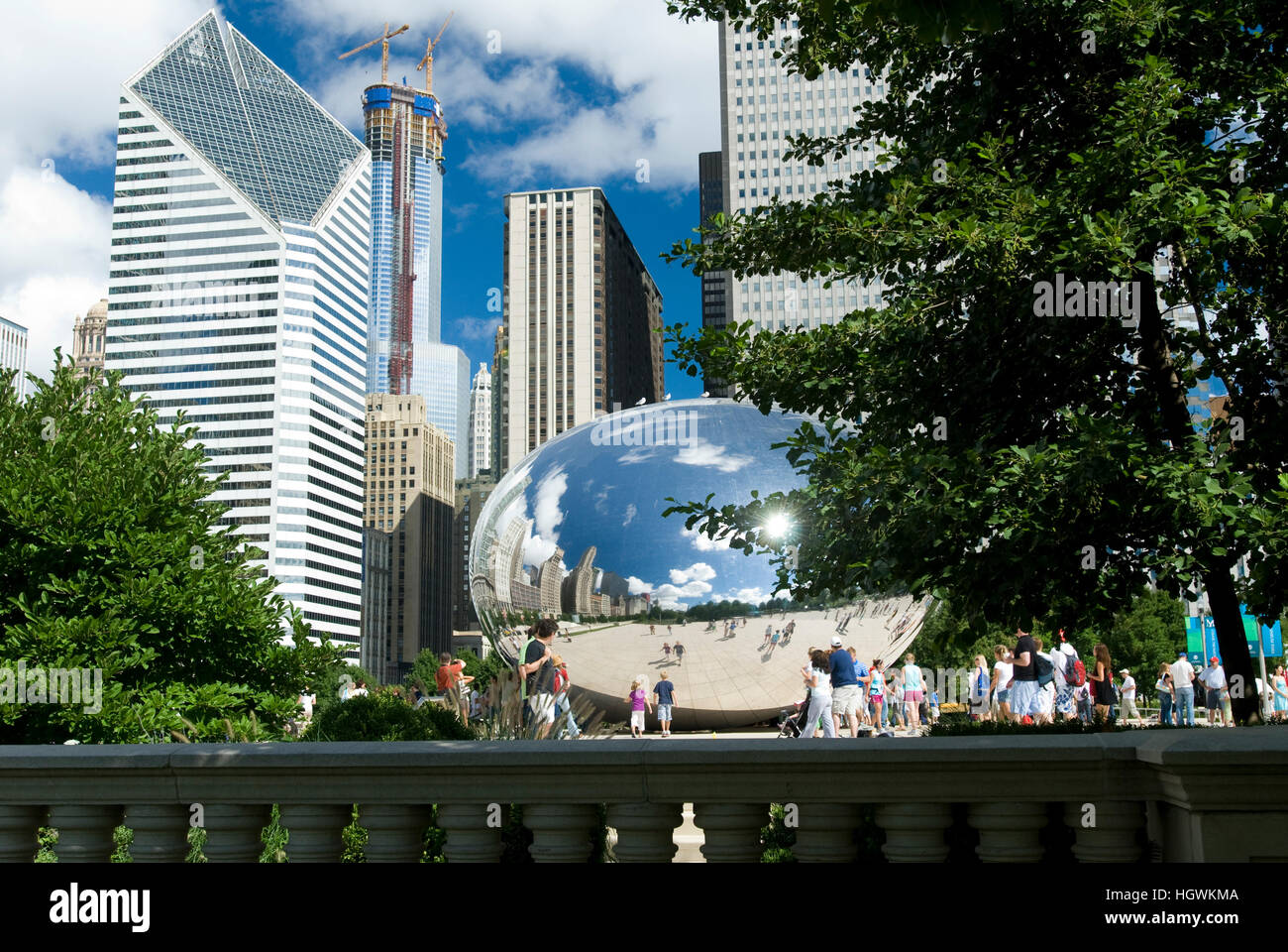 "Cloud Gate" (The Bean) sculpture in Millennium Park in downtown