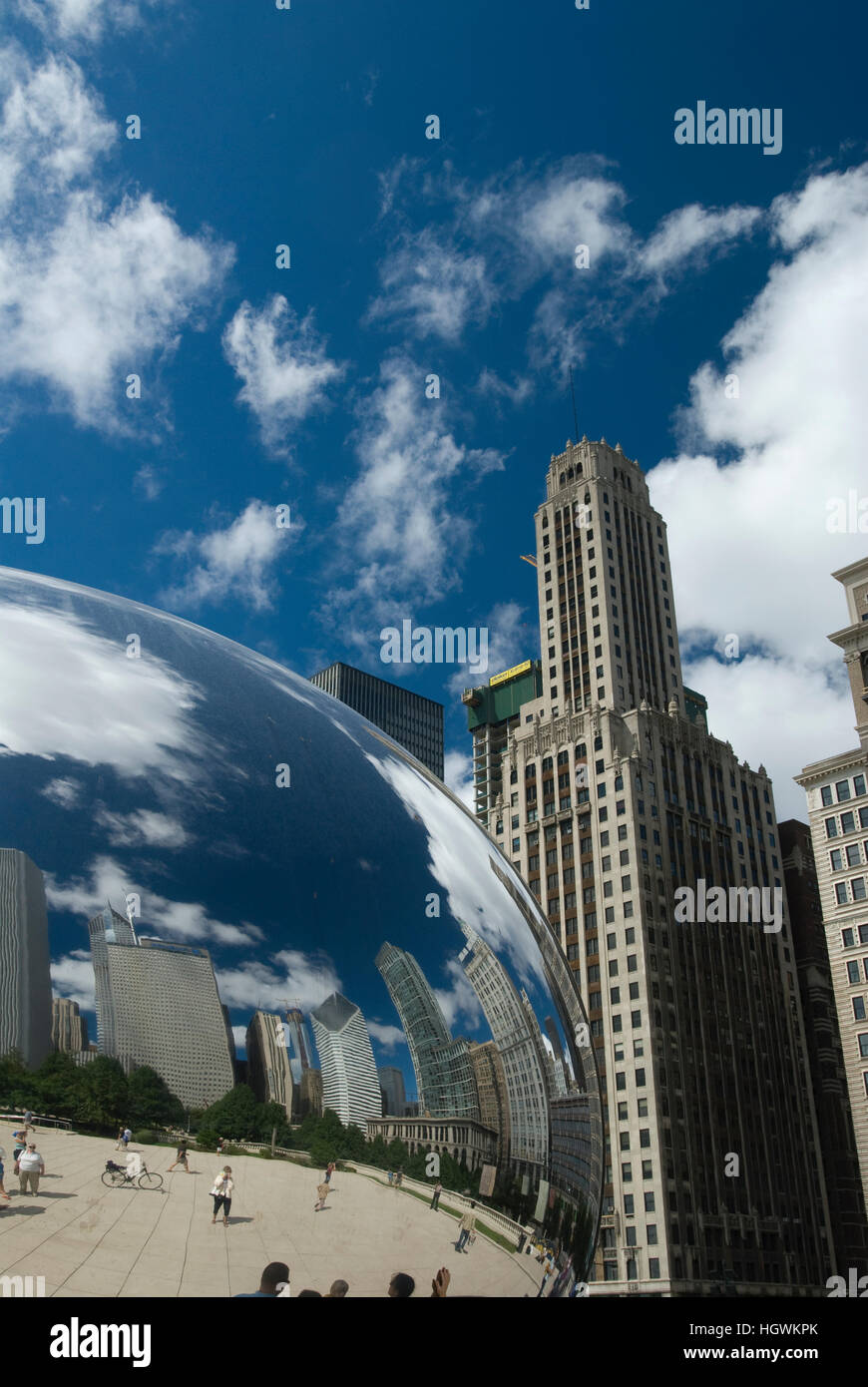 "Cloud Gate" (The Bean) sculpture in Millennium Park in downtown