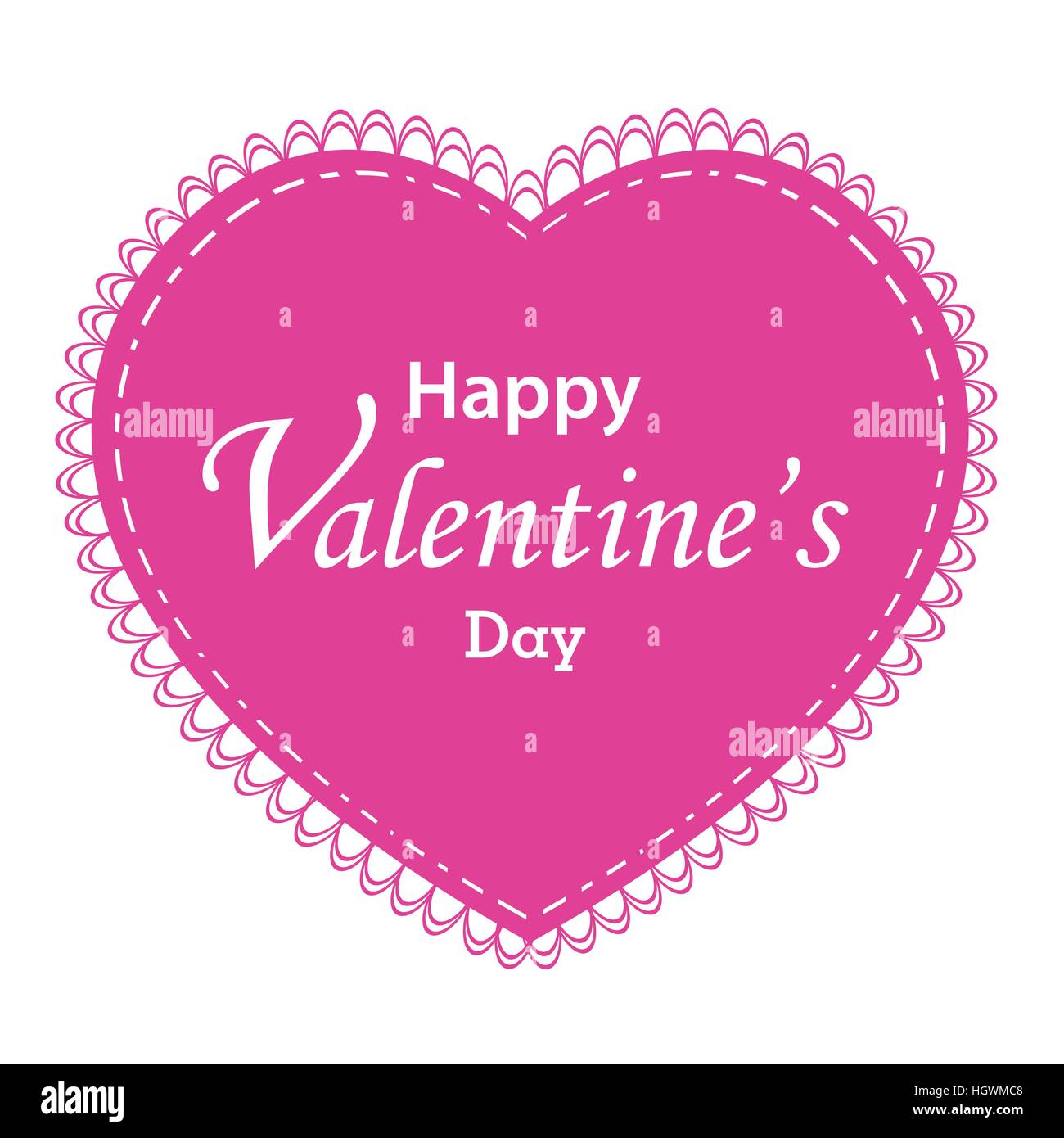 Valentine's Day and pink heart isolated on white background Stock ...