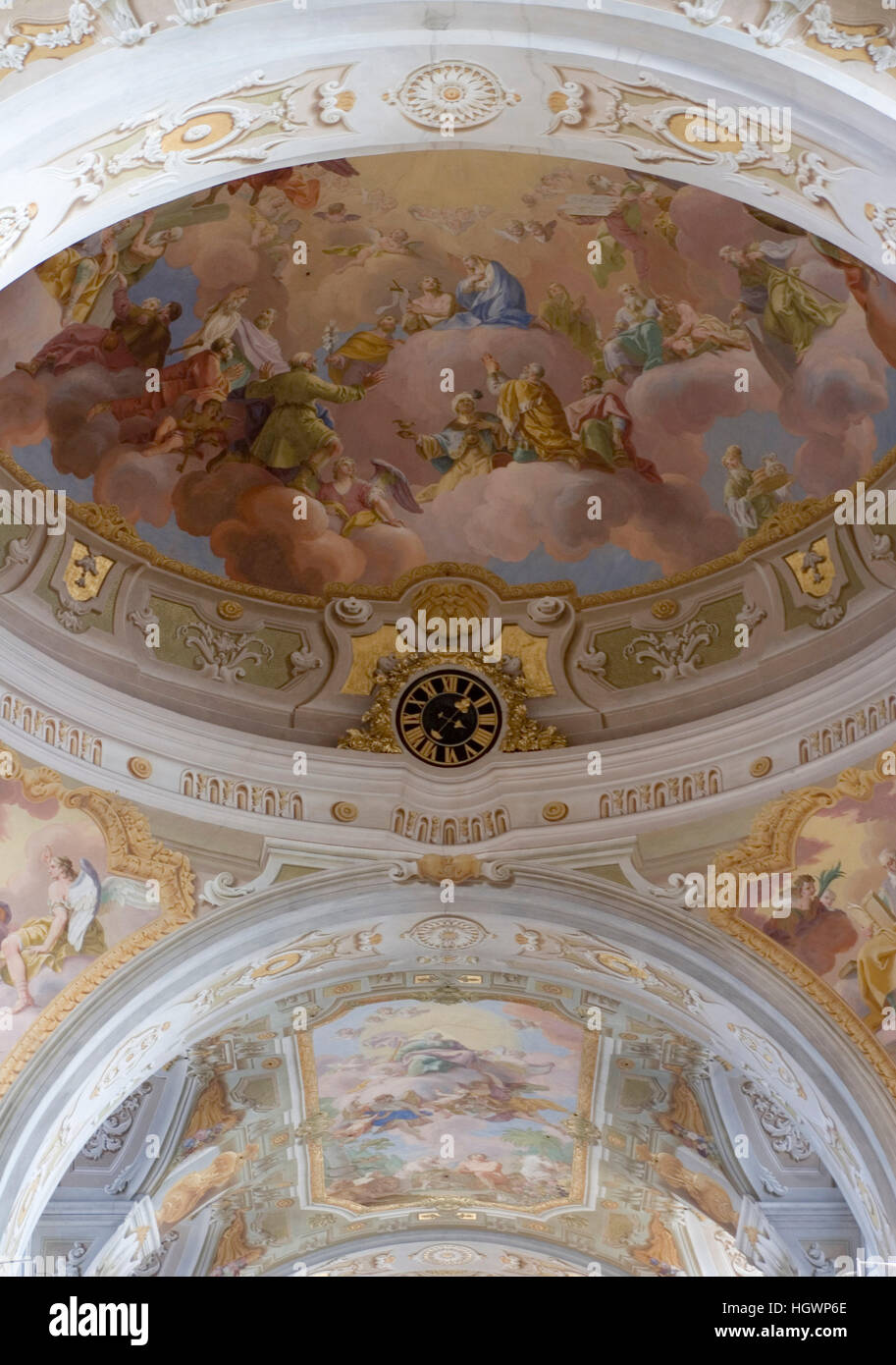 Fresco Paiting, Church of Pilgrim Sonntagberg, Austria, Lower Austria, Mostviertel Region Stock Photo