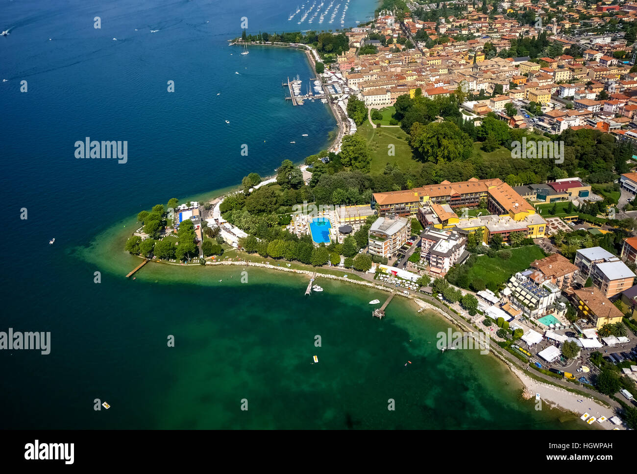 Lido Mirabello Beach, Bardolino, Lake Garda, Veneto, Italy Stock Photo