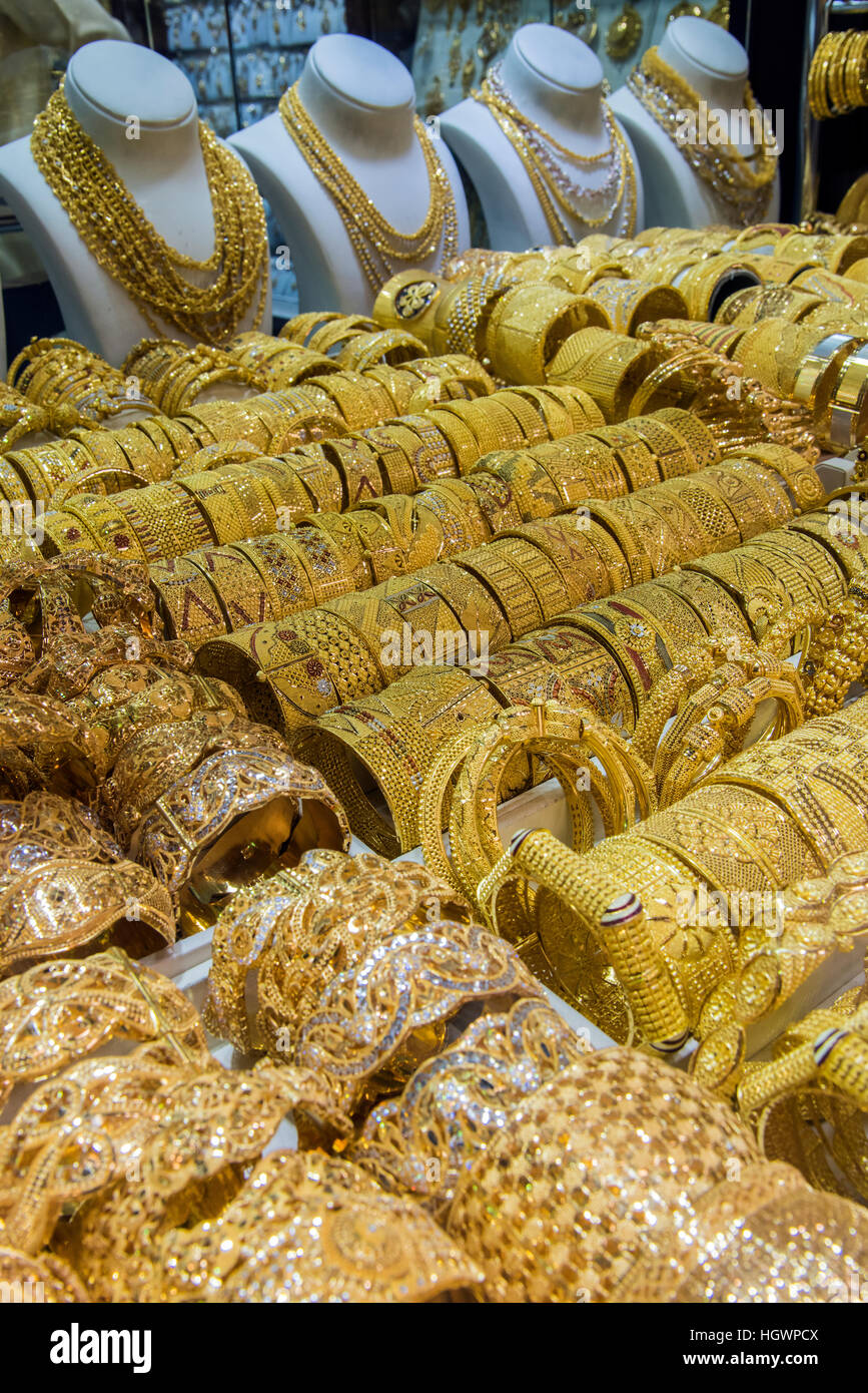 Dubai Gold Souk, Dubai, United Arab Emirates Stock Photo