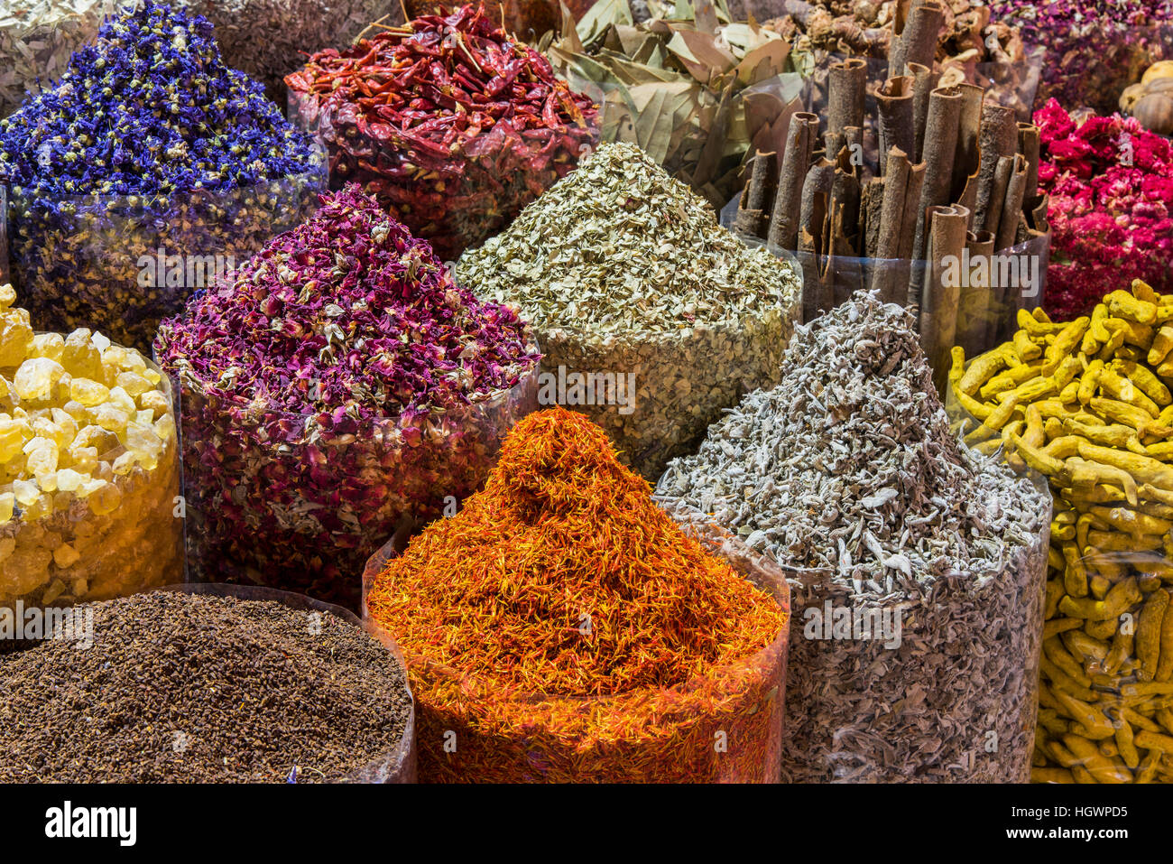 Dubai Spice Souk, Dubai, United Arab Emirates Stock Photo