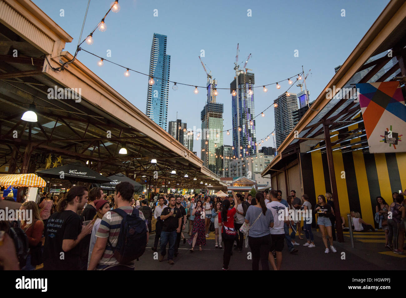 People Shopping At The Queen Victoria Summer Night Market