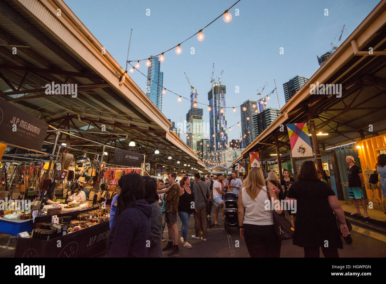 People Shopping At The Queen Victoria Summer Night Market