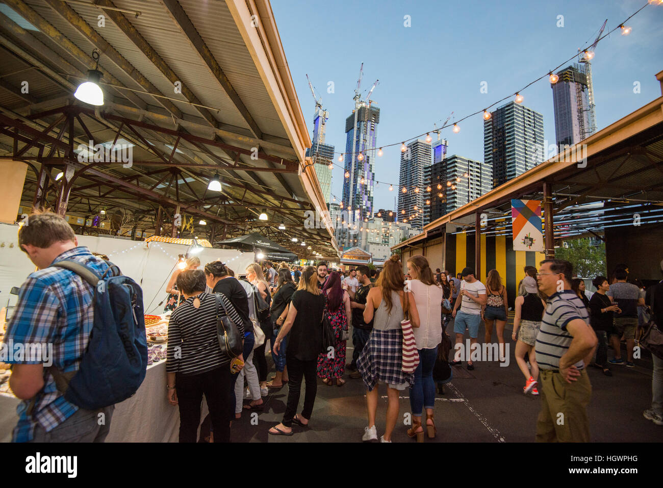People Shopping At The Queen Victoria Summer Night Market