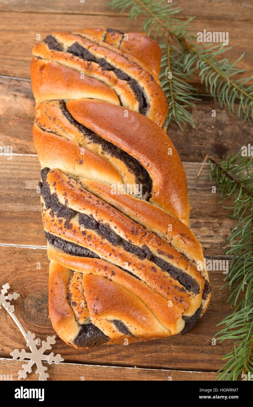 Poppy seed roll cake Stock Photo Alamy