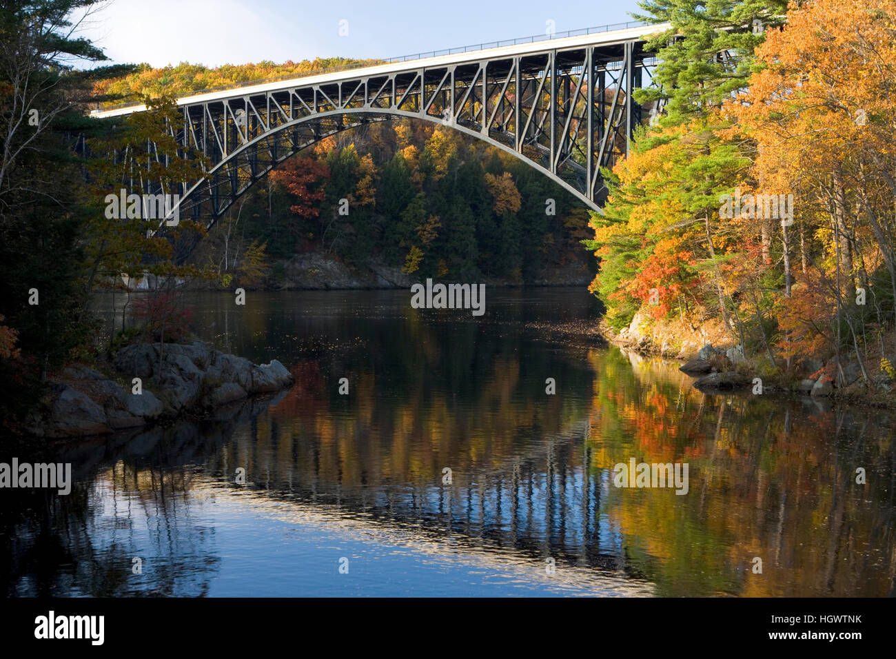 The French King Bridge spans the Connecticut River in Erving