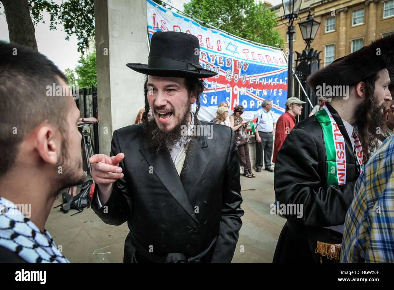 Jews Against Zionism. Protest march against the violence used by Israeli soldiers during the Gaza Flotilla Killings. London, UK. Stock Photo