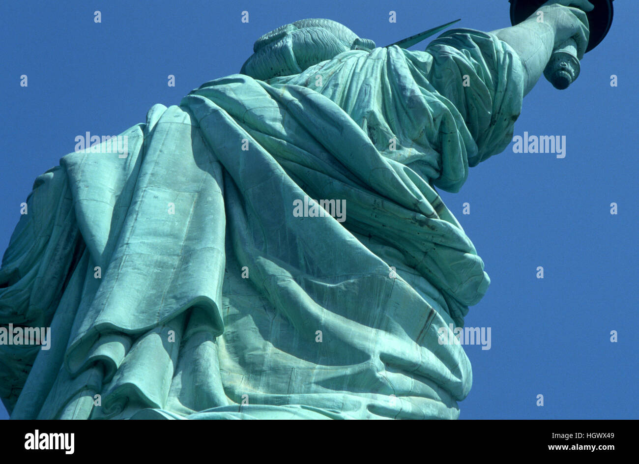 Behind the Statue of liberty Stock Photo Alamy