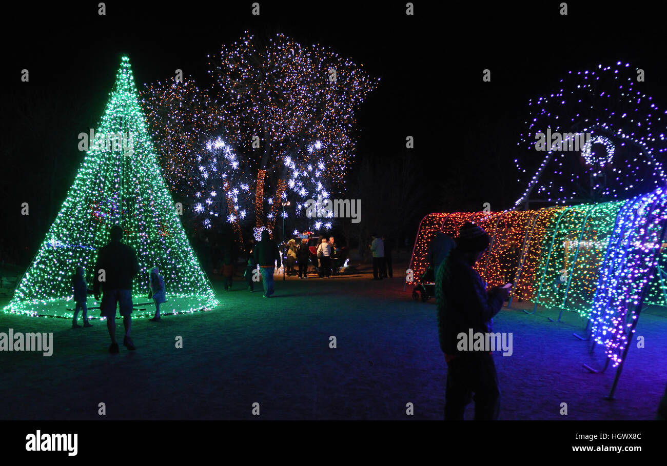 Christmas displays at Hudson Gardens, Littleton, CO Stock Photo