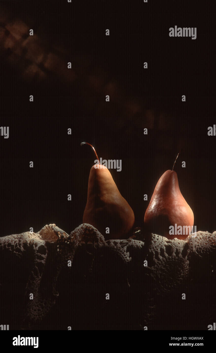 Still life, two pears, a pair of pears Stock Photo