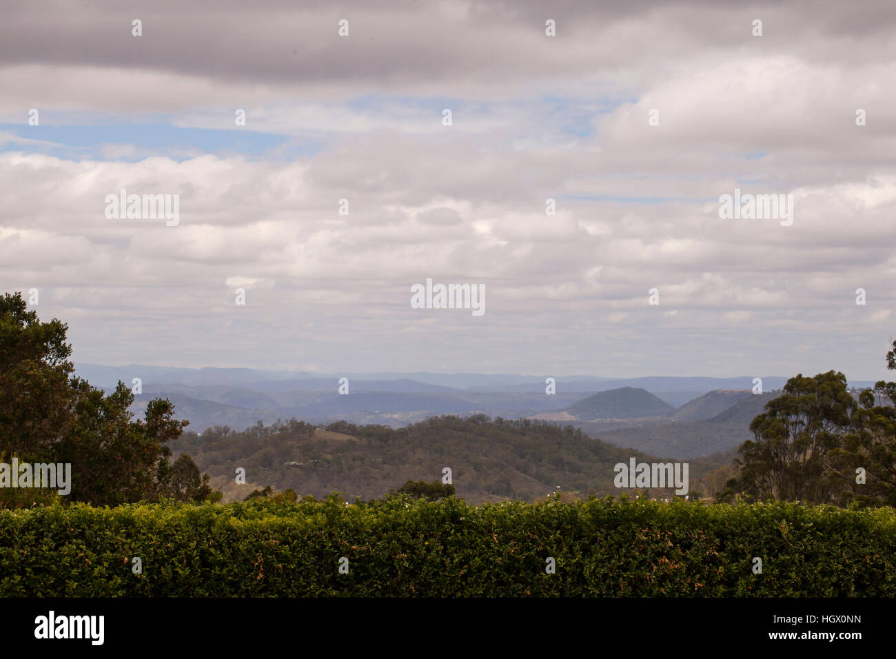 Over the Hedge. A view of the Lockyer Valley in Queensland Australia