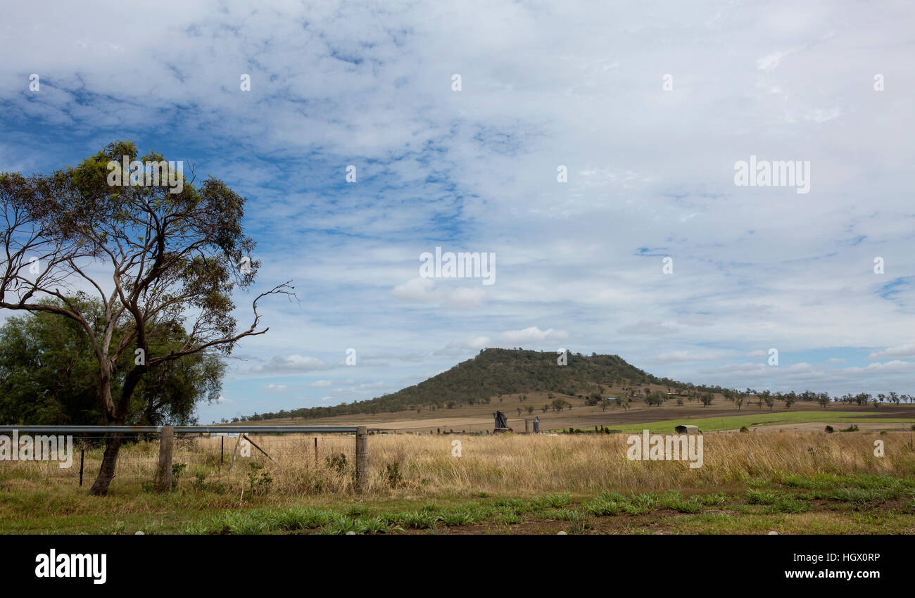 Gowrie Mountain, Toowoomba, Queensland Australia Flat topped Gowrie Mountain with rural lands