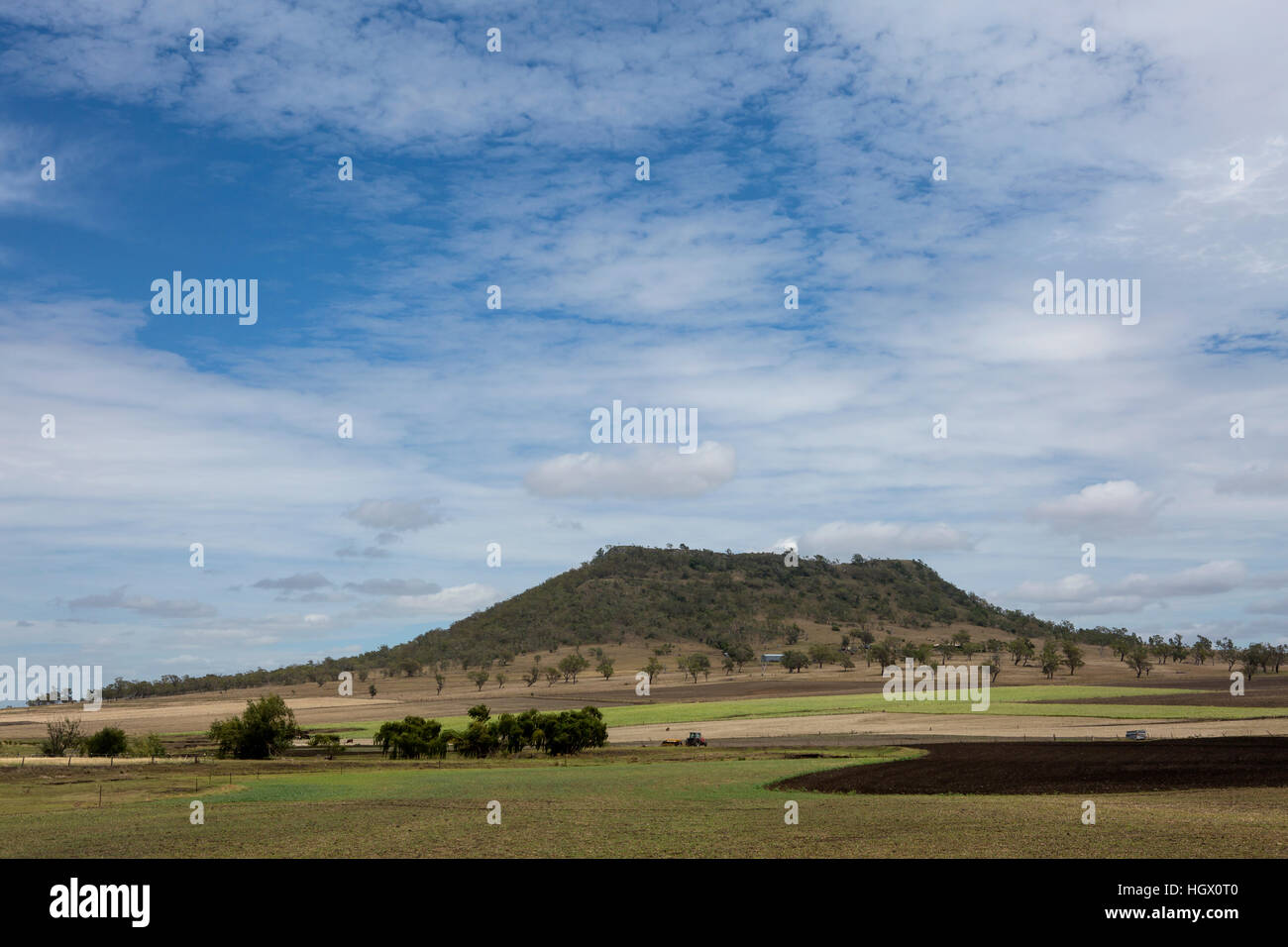 Gowrie Mountain, Toowoomba, Queensland Australia Flat topped Gowrie Mountain with rural lands