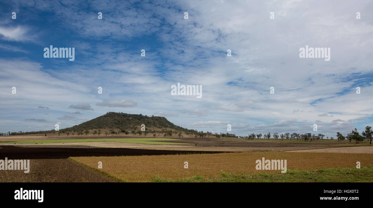 Gowrie Mountain, Toowoomba, Queensland Australia Flat topped Gowrie Mountain with rural lands