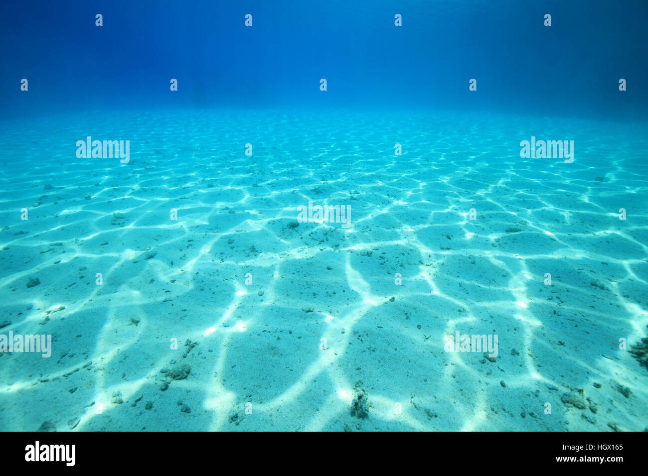 Sandy Sea Floor With Structure Of Sunlight In The Red Sea Stock