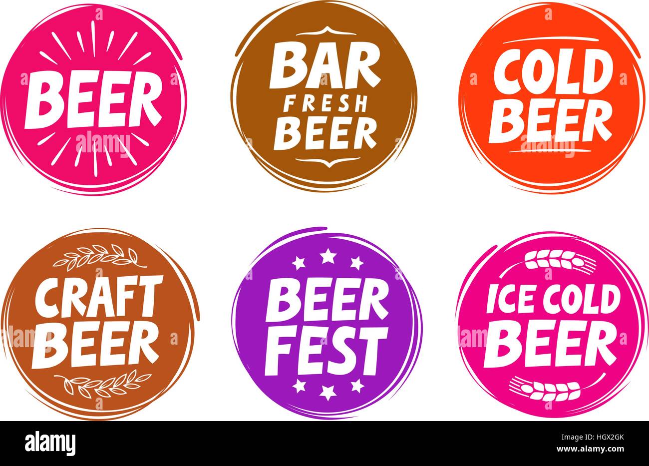 Fresh craft beer, brewery symbol. Vector elements for design menu restaurant, cafe or pub Stock Vector