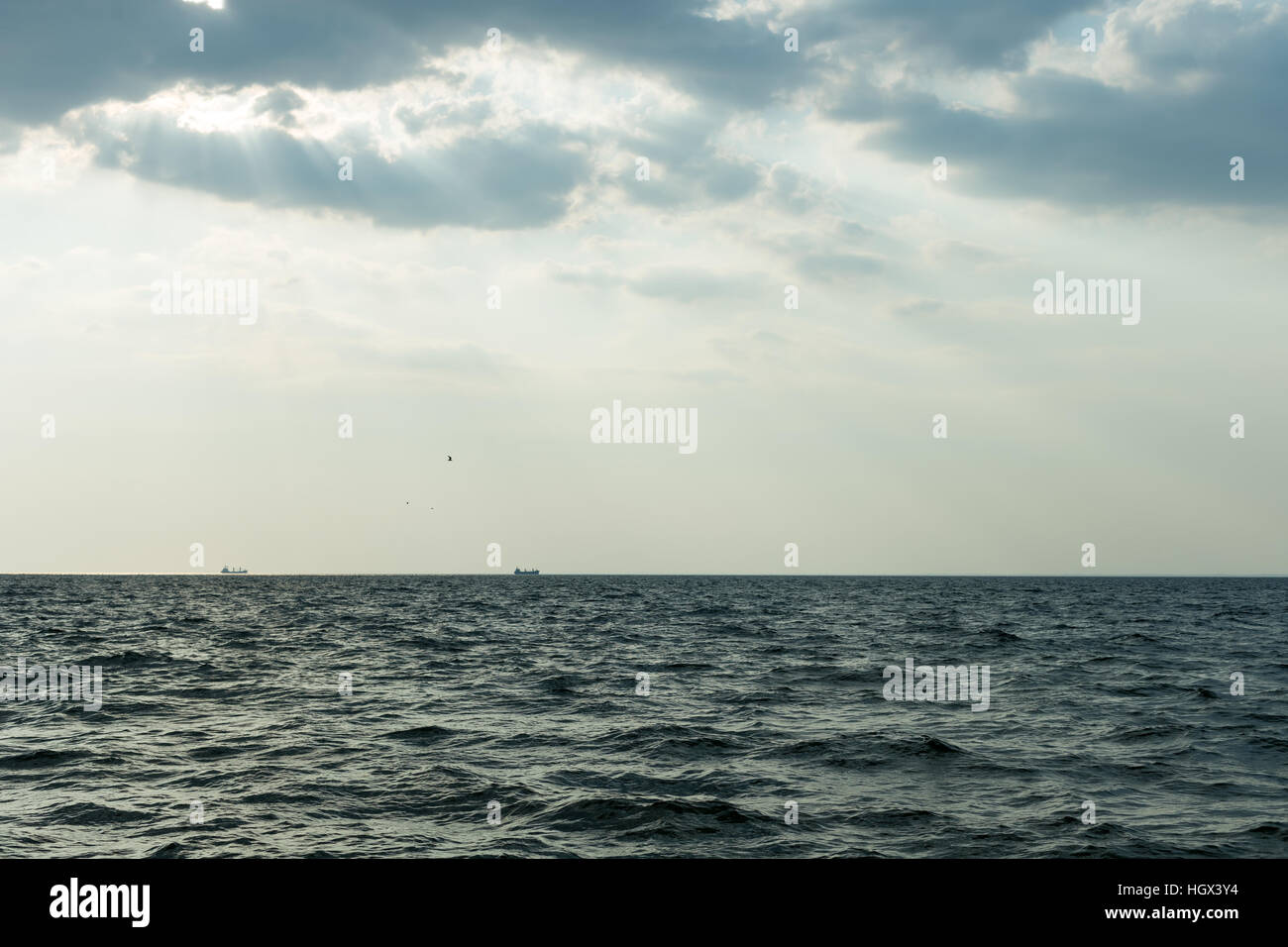Two cargo ships at sea blue hi-res stock photography and images - Alamy