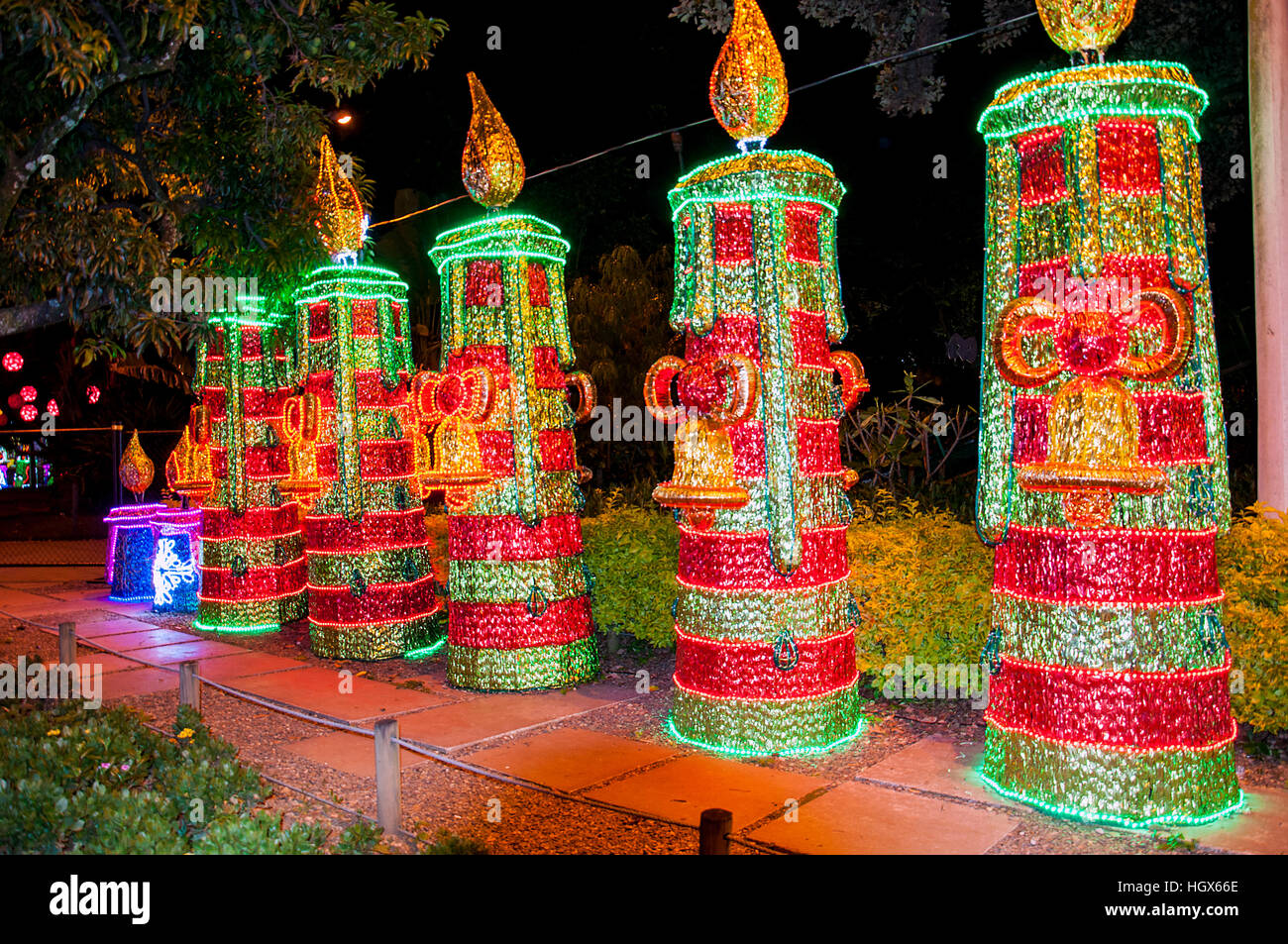 Some Christmas decoration at the North Park (Parque Norte) in Medellin, Colombia Stock Photo