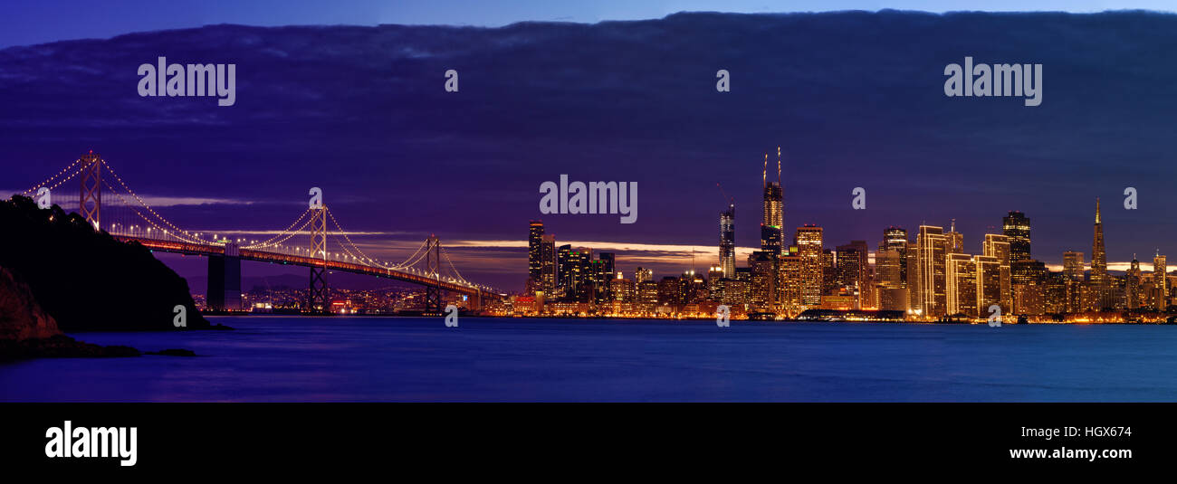 Panoramic view of San Francisco Bay Area Stock Photo