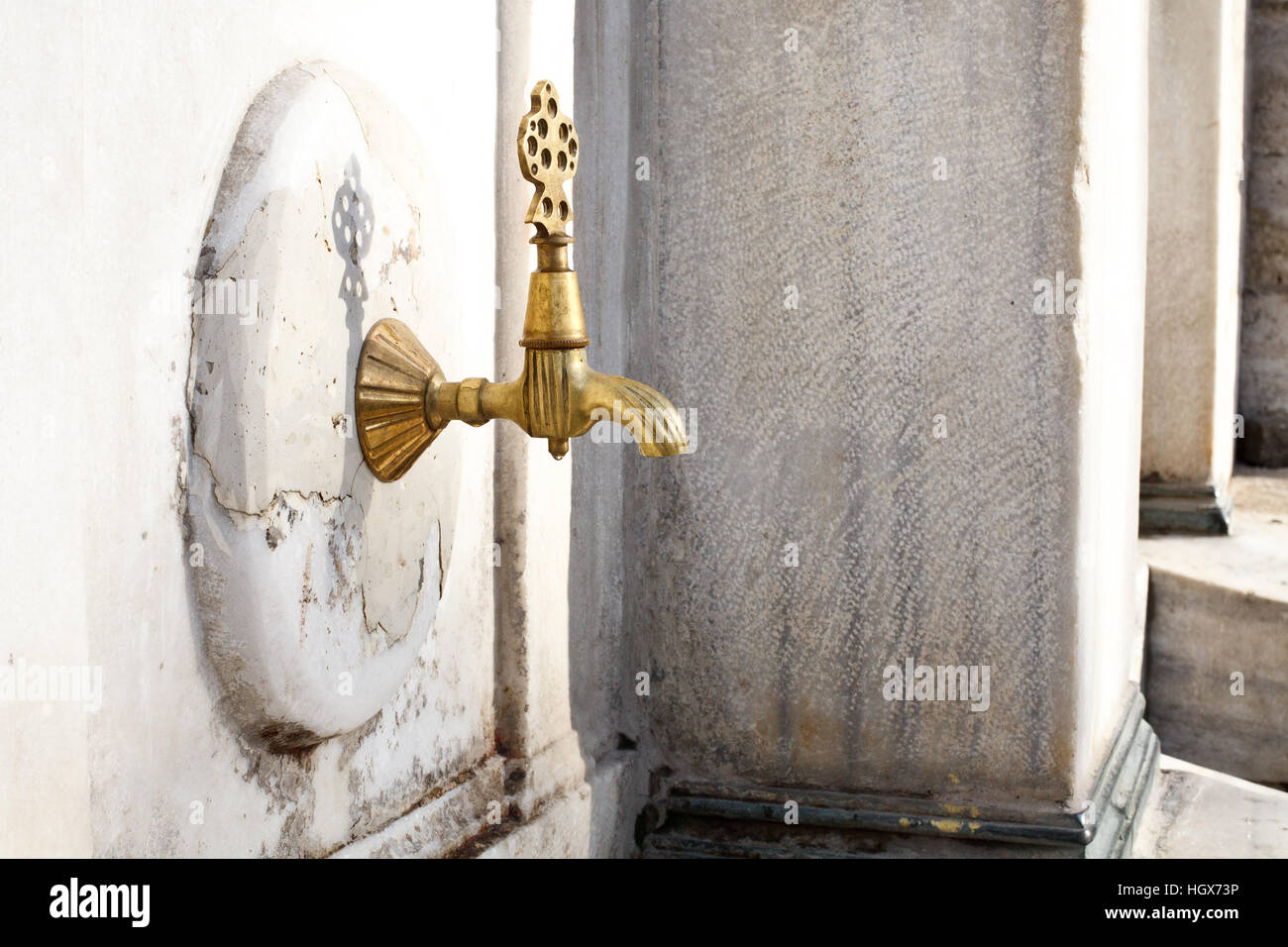 Ablution water tap in a mosque in Istanbul Stock Photo Alamy