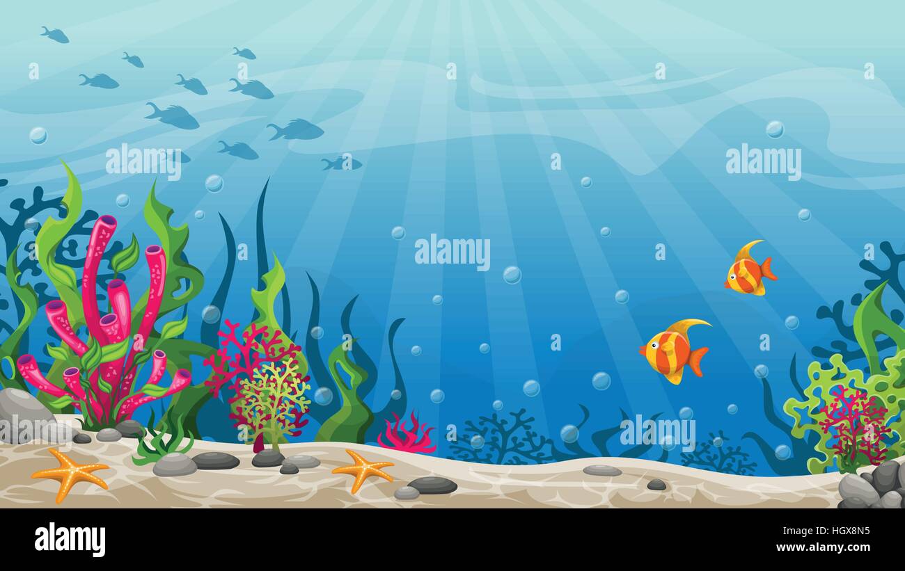 Illustration of underwater landscape Stock Vector