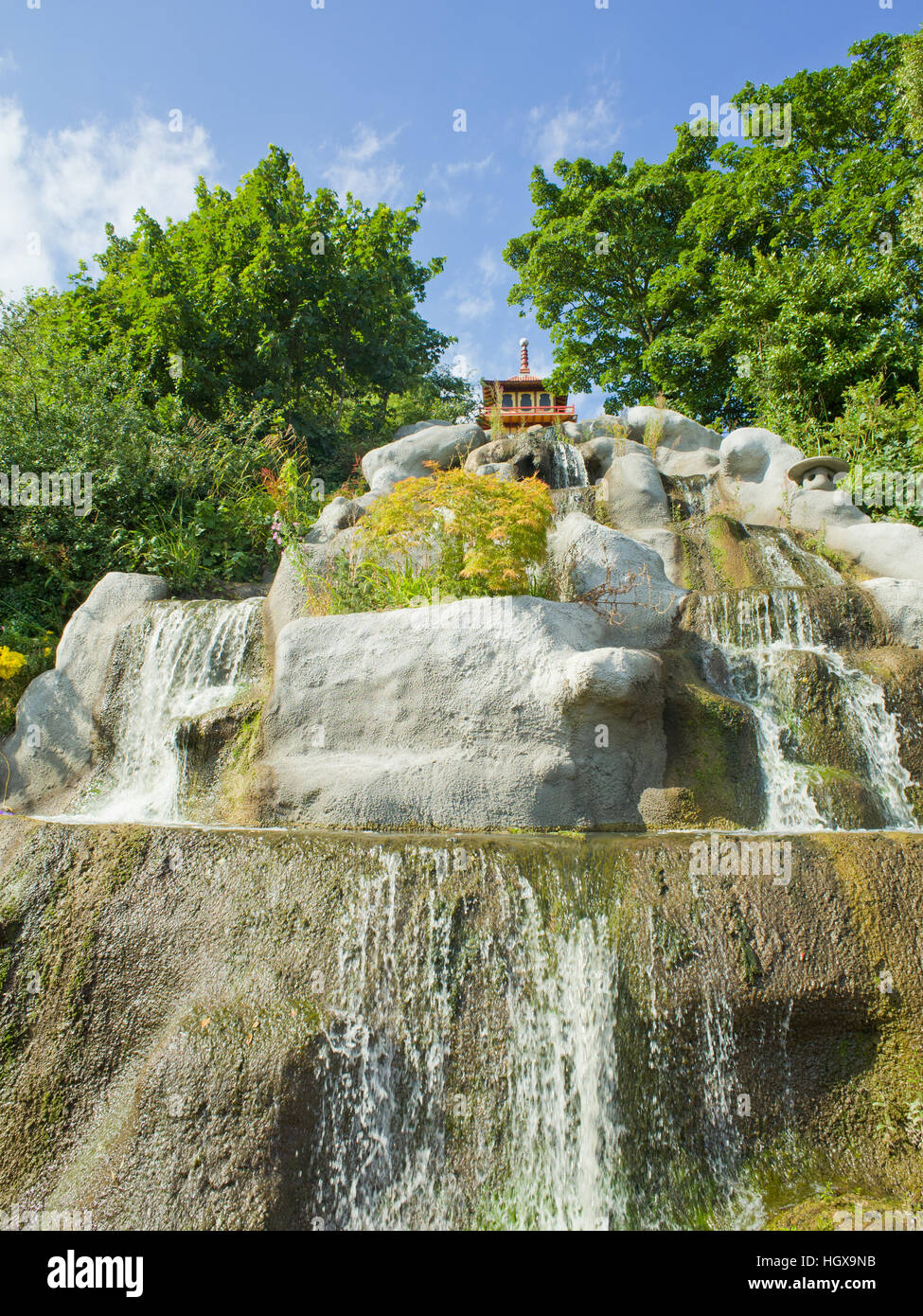 Waterfall peasholm park Scarborough North Yorkshire UK Stock Photo