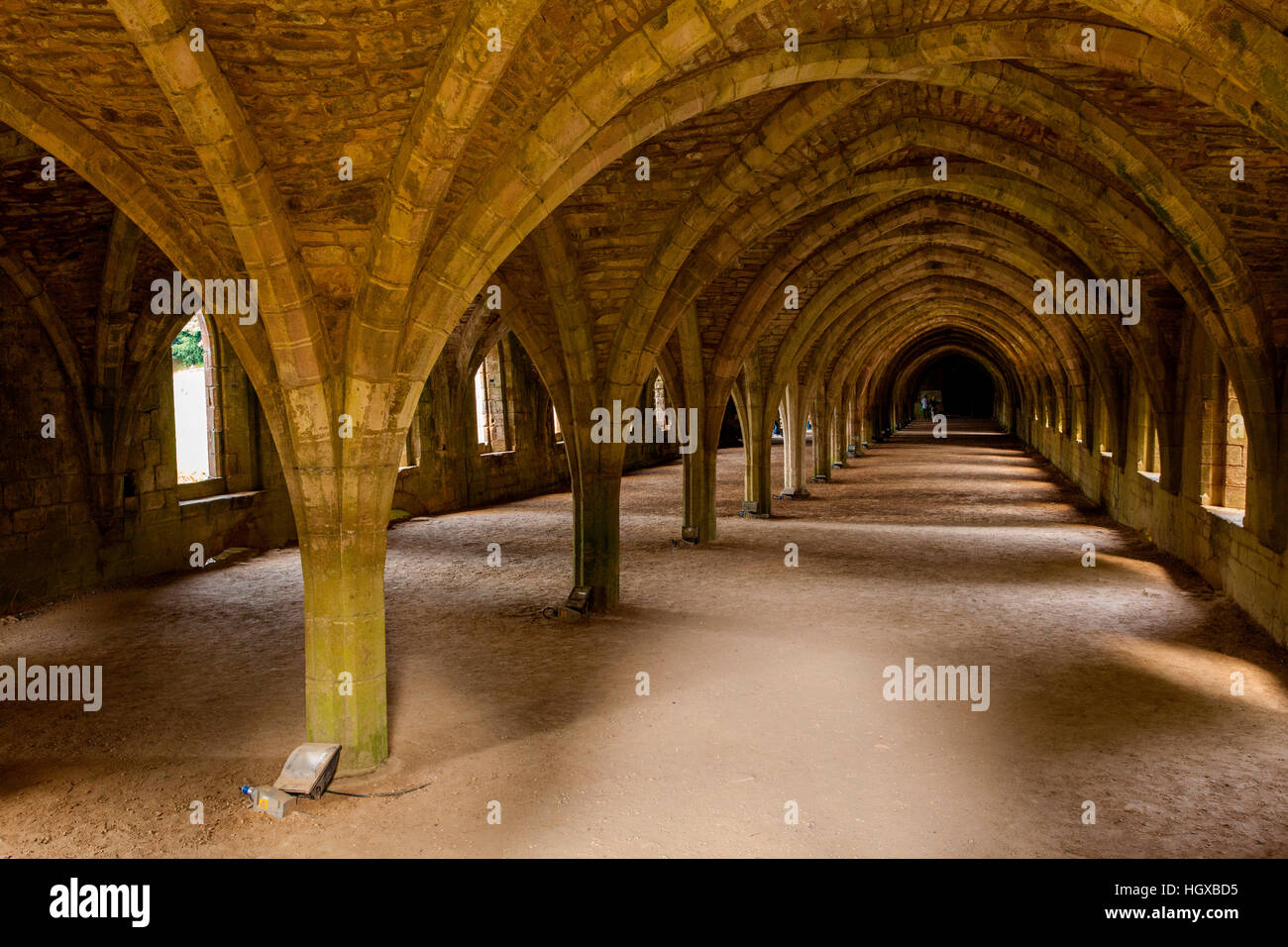 Abbey, Fountains Abbey UNESCO World Heritage site, Yorkshire, UK Stock