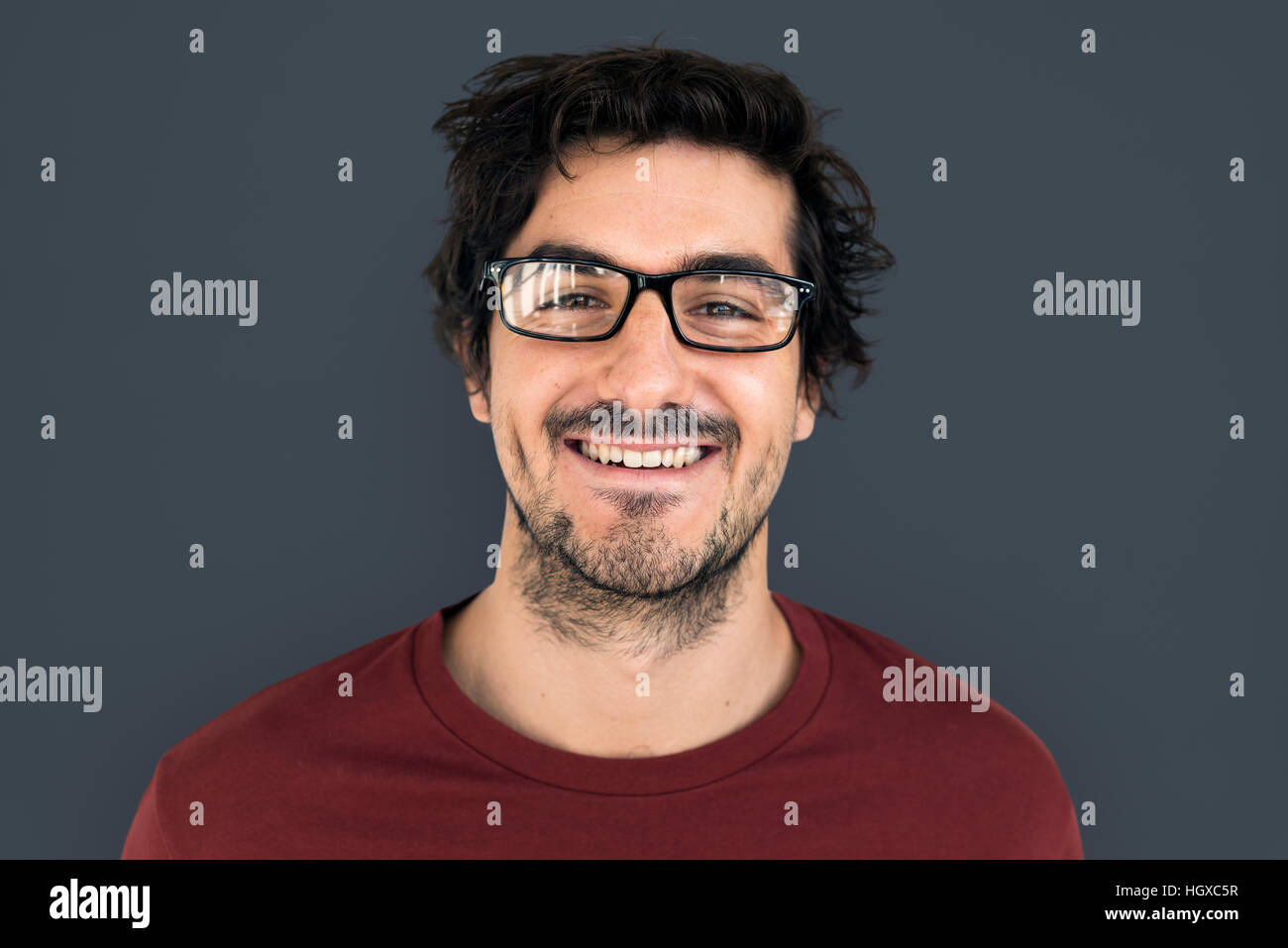 Cheerful Male Standing Smiling Concept Stock Photo Alamy