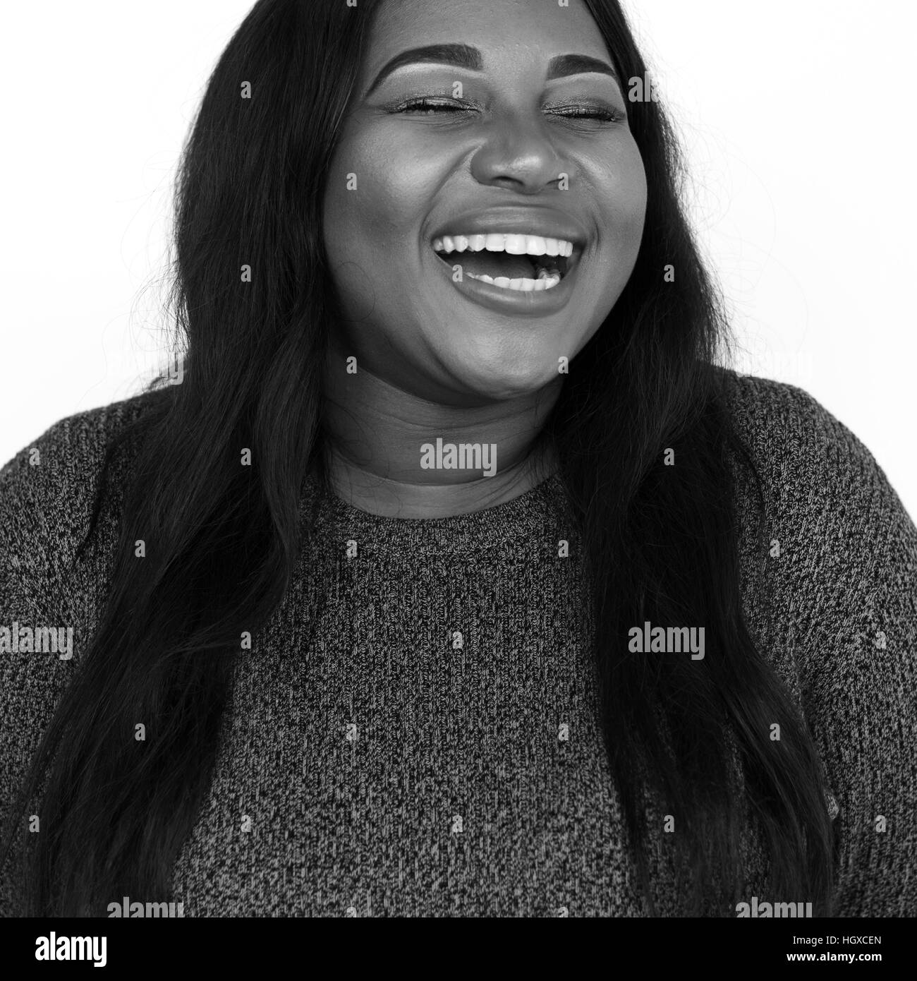Cheerful african woman Black and White Stock Photos & Images - Alamy