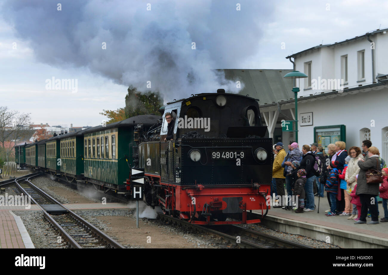 Rasender Roland, Bahnhof, Binz, Ruegen, Mecklenburg-Vorpommern ...