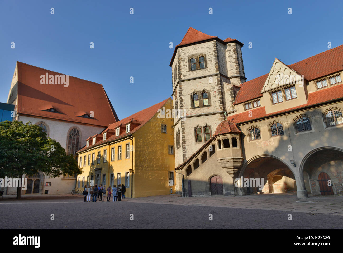 Burghof, Moritzburg, Friedemann-Bach-Platz, Halle an der Saale, Sachsen-Anhalt, Deutschland Stock Photo