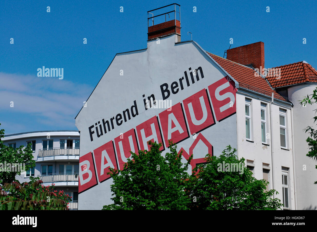 Bauhaus, Werbung, Fregestrasse, Steglitz, Berlin, Deutschland Stock