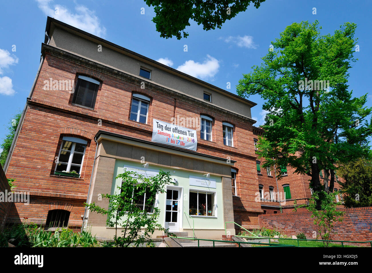 Blindenwerkstatt, Johann-August-Zeune-Schule fuer Blinde, Rothenburgstrasse, Steglitz, Berlin, Deutschland Stock Photo