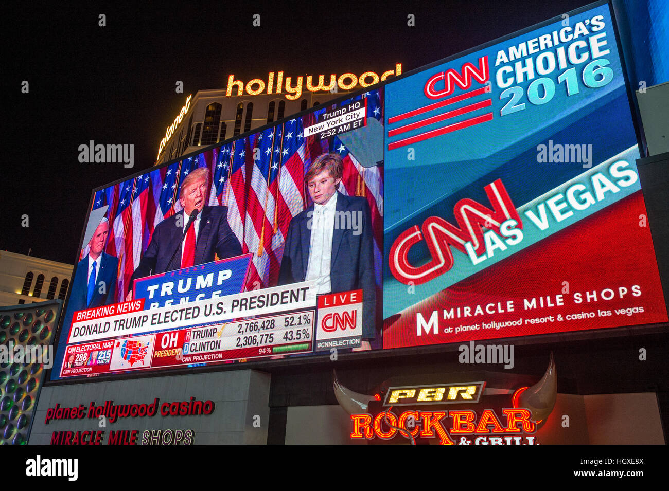 Election night in Las Vegas strip Stock Photo Alamy