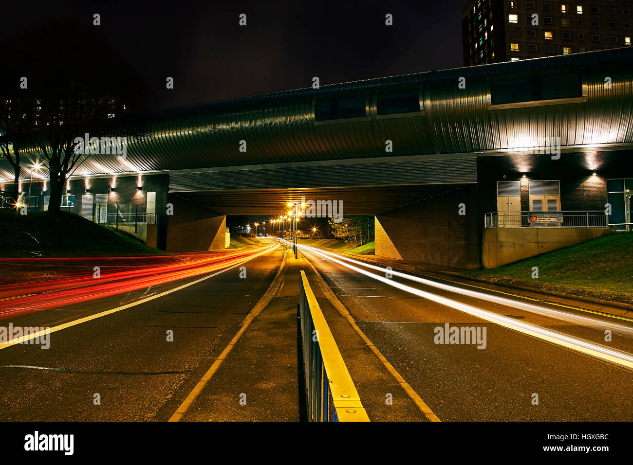 The Hub Community Centre Portsmouth at night Stock Photo Alamy