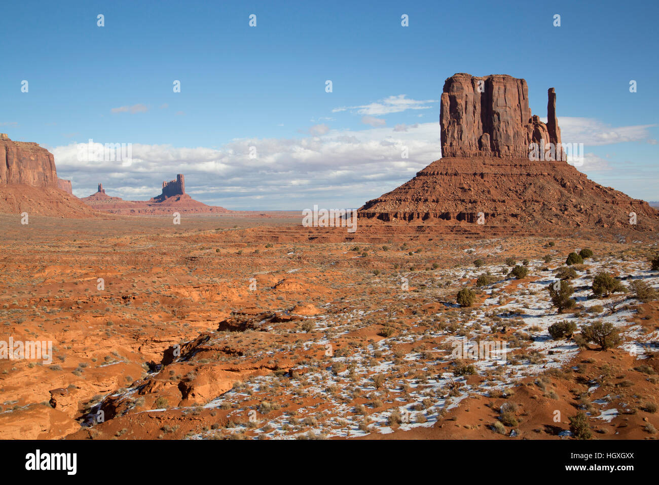 West Mitten Butte, Monument Valley Navajo Tribal Park, Utah, USA Stock Photo