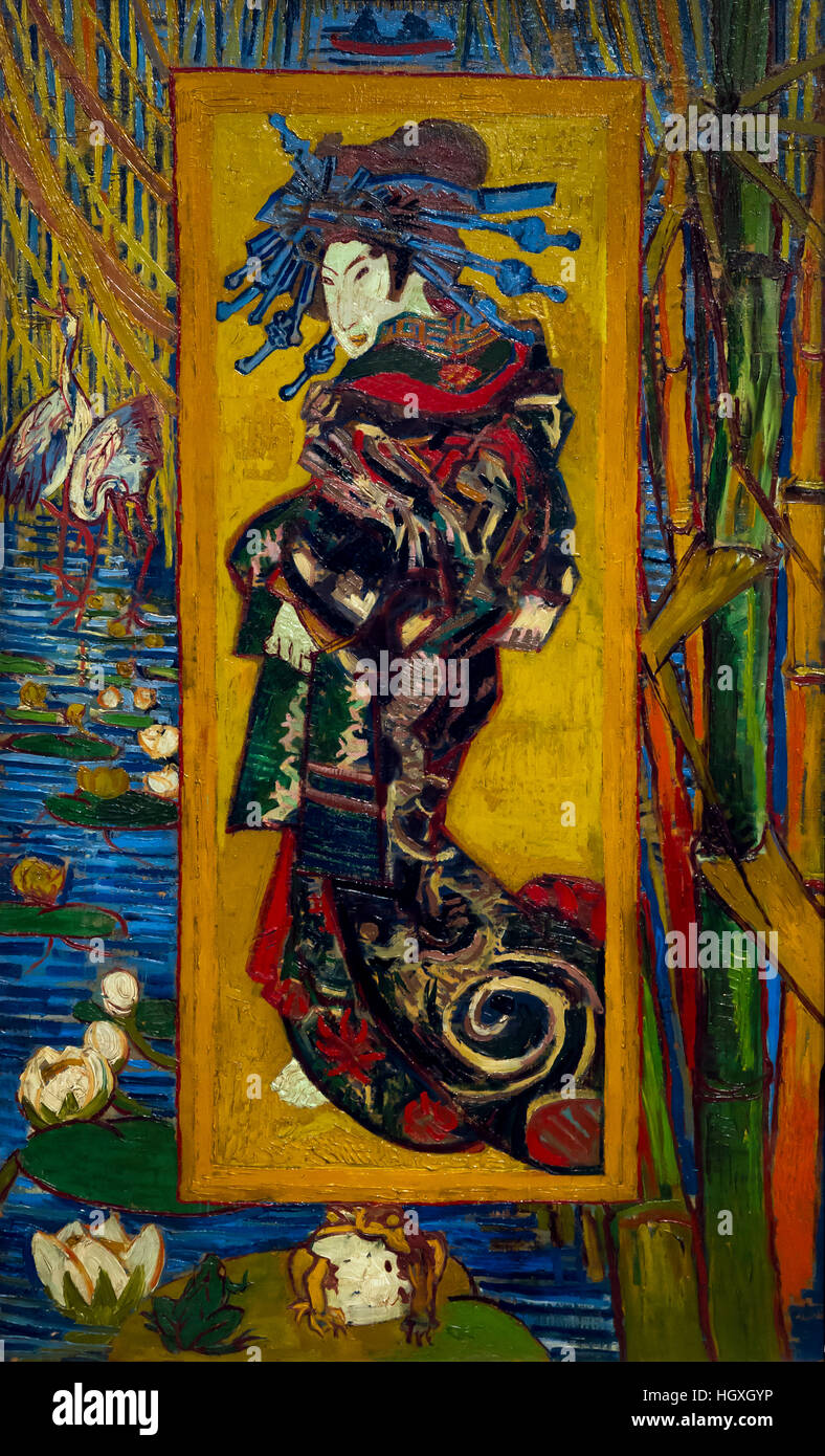 Courtesan, after Eisen, by Vincent van Gogh, 1887, oil on canvas