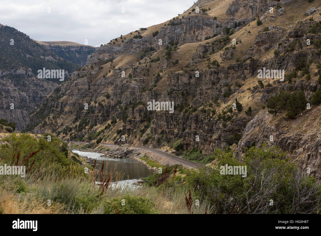 Wind river Canyon Scenic Byway. Sept, 2016. Wind River Canyon, Wyoming, USA Stock Photo