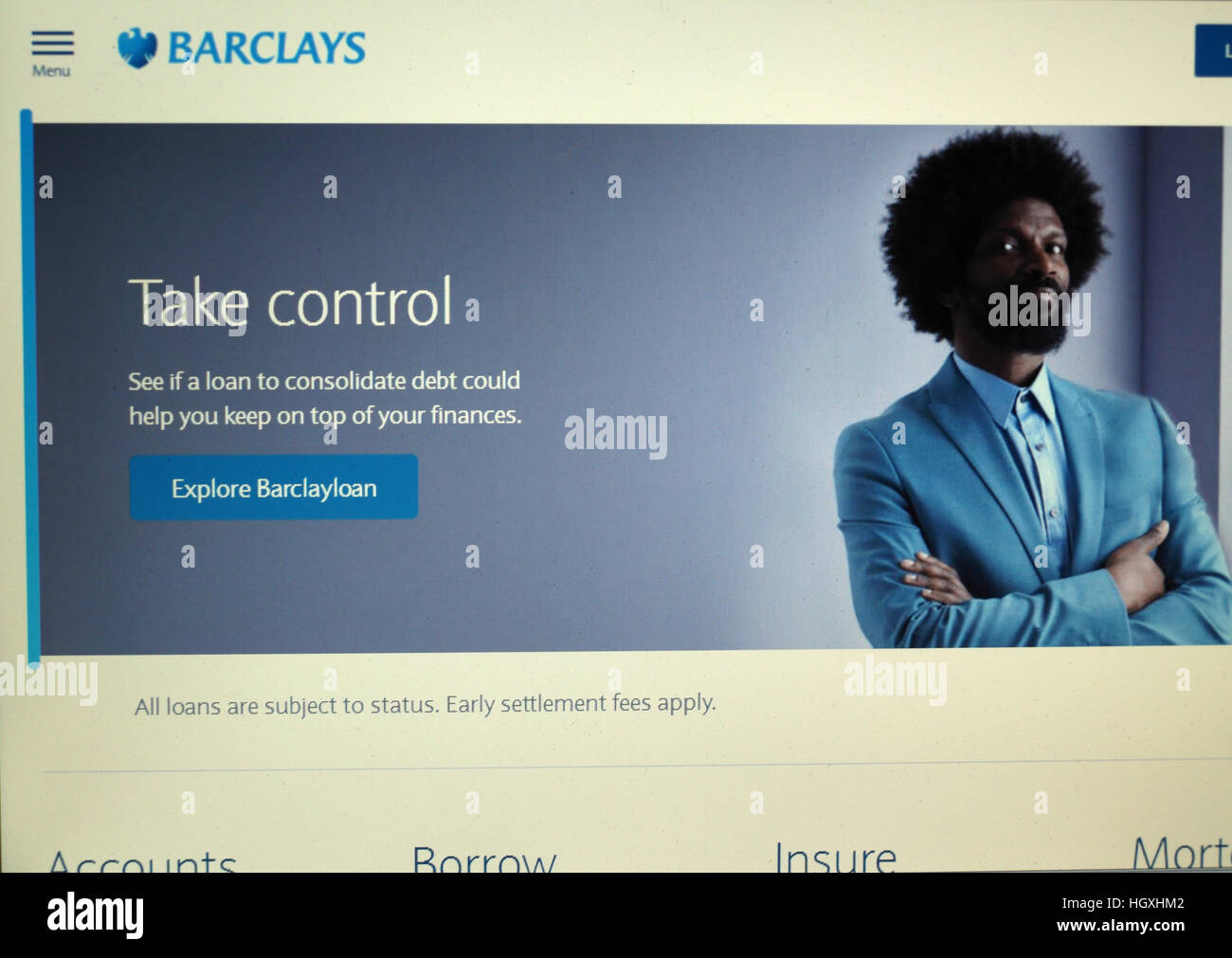 Barclays Bank Website Photographed From Laptop Stock Photo